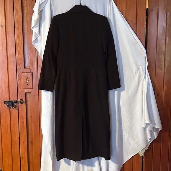 Vintage Hannah Dark Brown Trench Coat ankle length size 6P. CJ - Picture 3 of 6